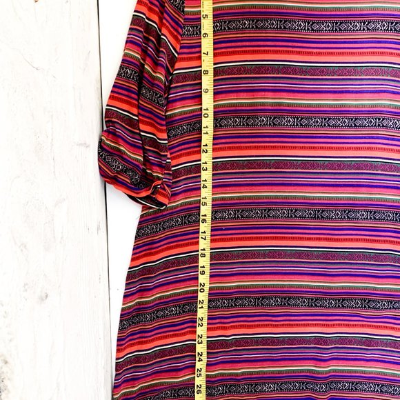 everly colorful shift pattern dress 3/4 sleeves - Picture 3 of 4